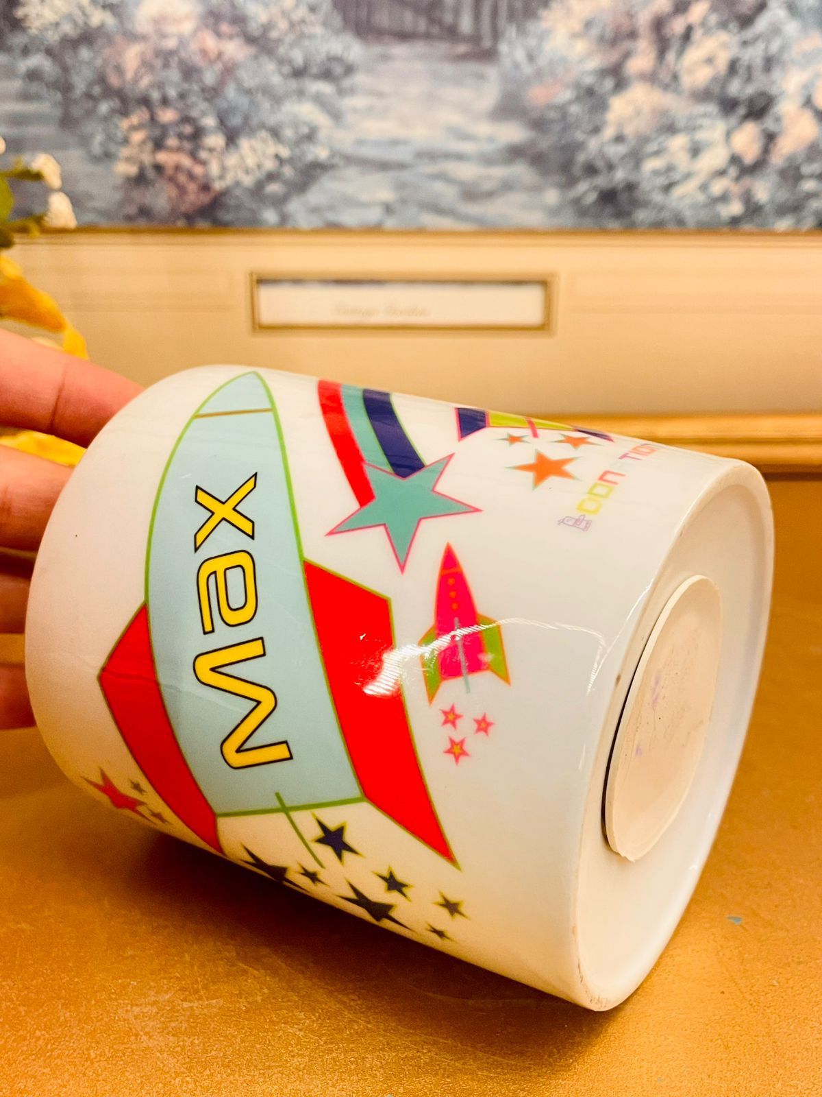 Max Rocket Design Ceramic Coin Bank