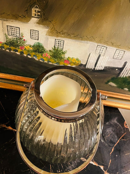 Glass Lantern with Candle – Wall Hanging for Indoor & Outdoor Home Décor