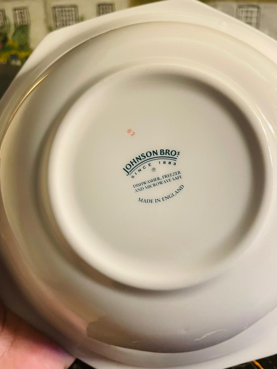 Johnson Brothers Eternal Beau Octagonal Cereal Bowl – Vintage English Stoneware