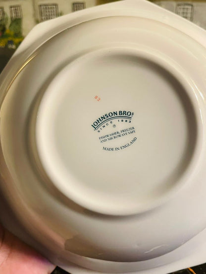 Johnson Brothers Eternal Beau Octagonal Cereal Bowl – Vintage English Stoneware