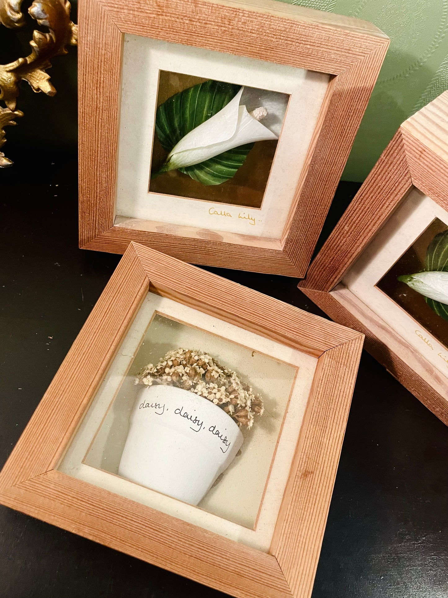 Vintage Floral Shadow Box Wall Frames Set of 3