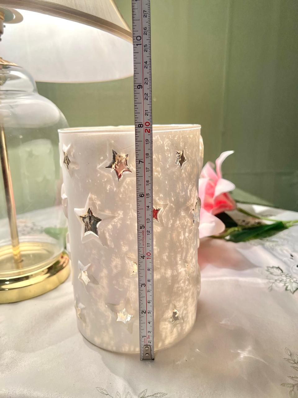 White Star Cut-Out Candle Lantern – Approx. 8 Inch