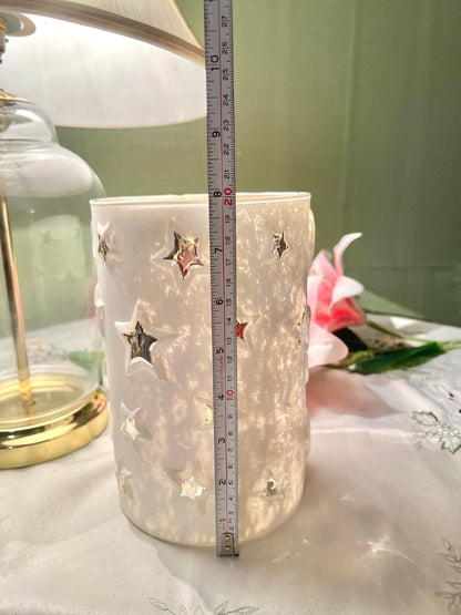 White Star Cut-Out Candle Lantern – Approx. 8 Inch