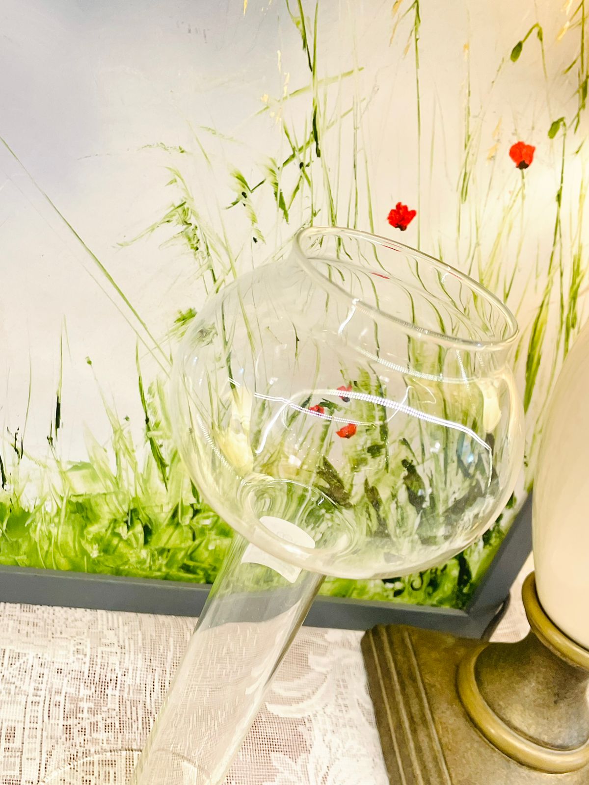 Vintage Clear Glass Hurricane Vase Candle Holder