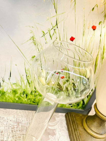 Vintage Clear Glass Hurricane Vase Candle Holder