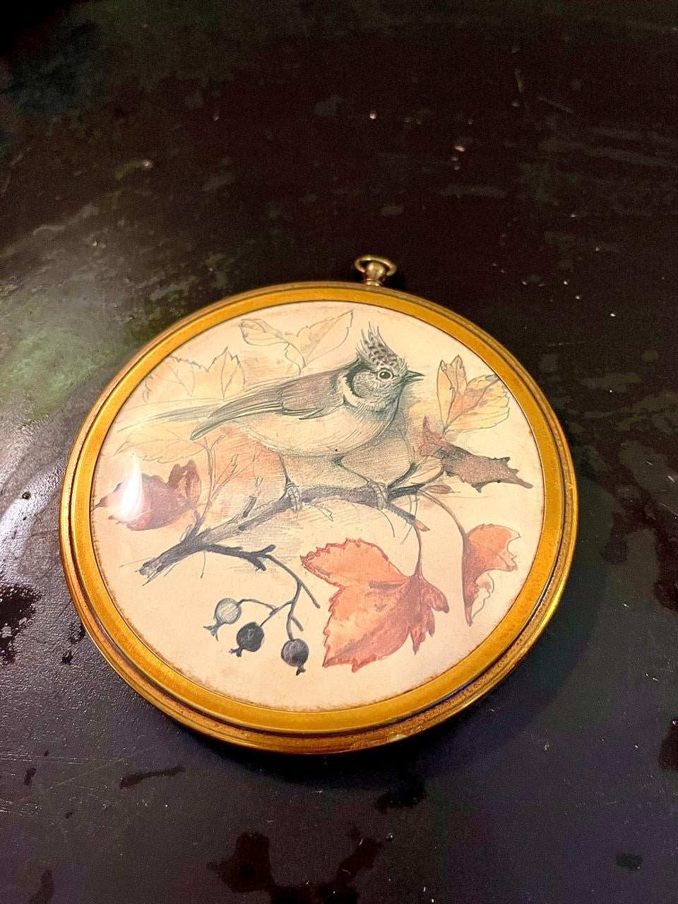 Round Bird Wall Hanging Plaque