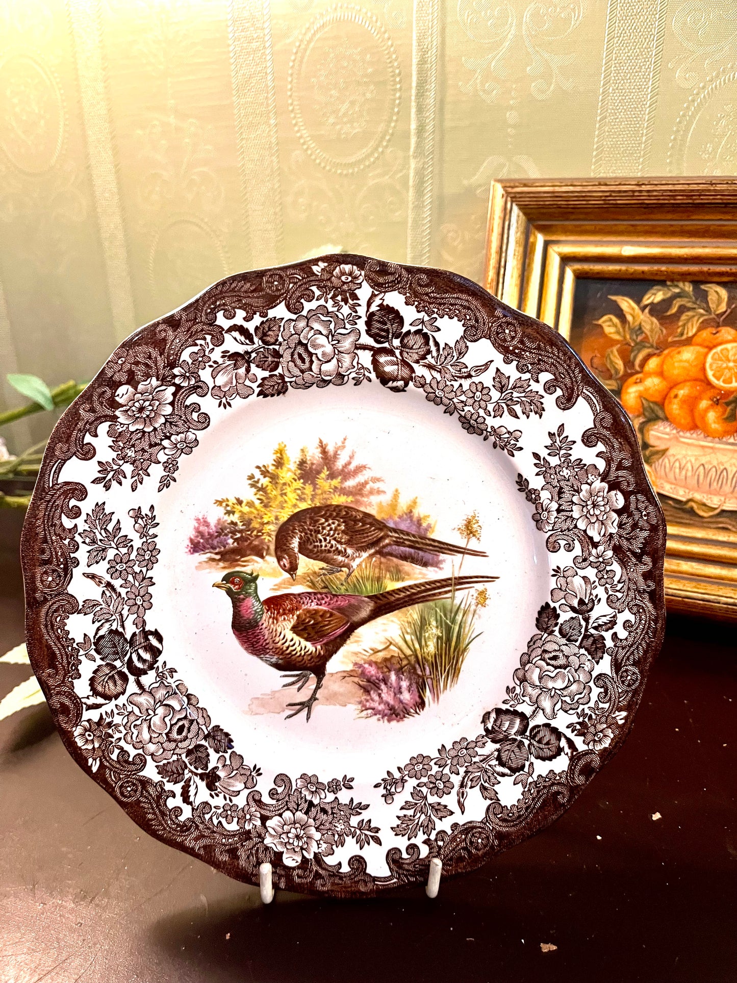 Palissy Game Series Pheasant Decor Plate Vintage Worcester England