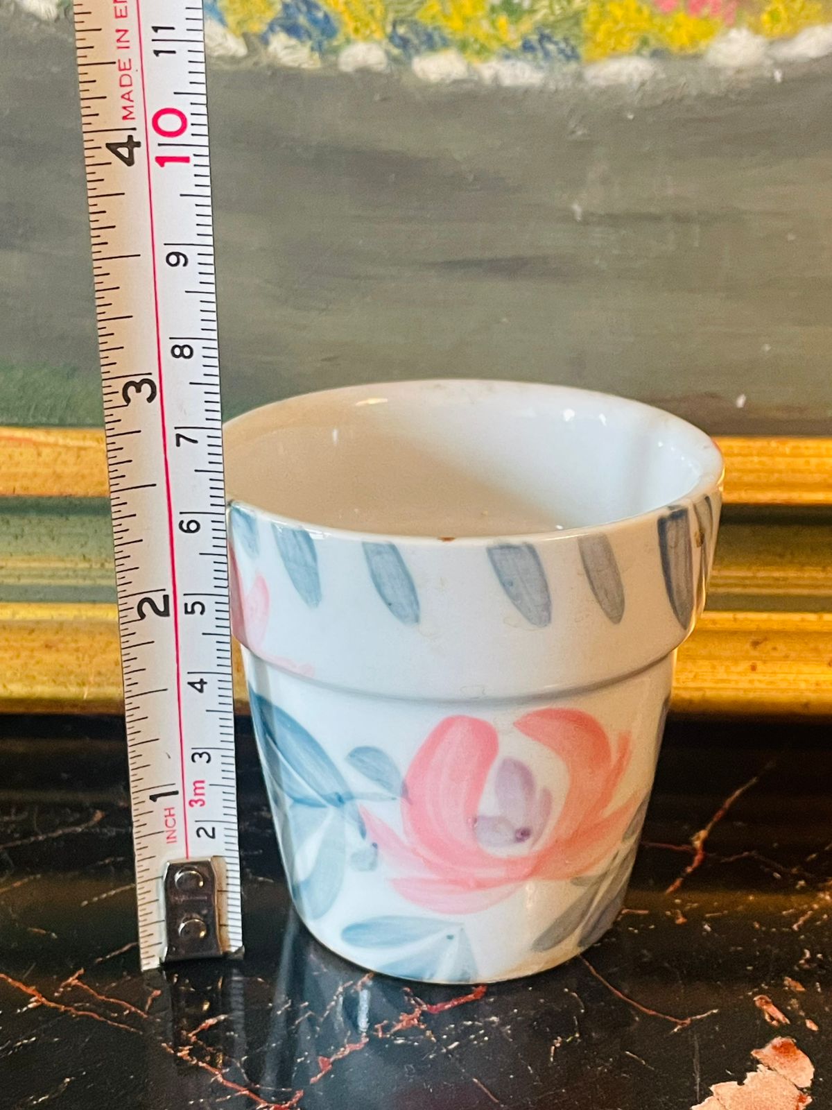 Hand-Painted Porcelain Mini pot – Japanese Floral Design