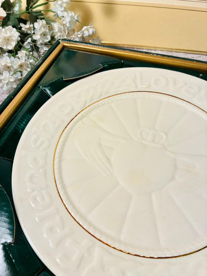 Belleek Parian China Claddagh Plate – Irish Collectible Gift Boxed