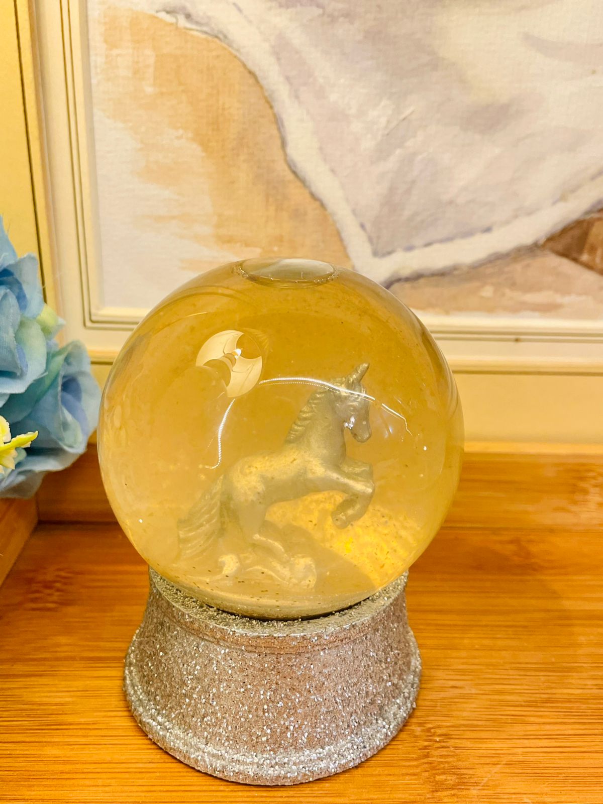 Unicorn Snow Globe - Elegant Silver Base - Magical Home Decor
