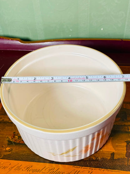Vintage Floral Ceramic Casserole Baking Dish – 7 Inch