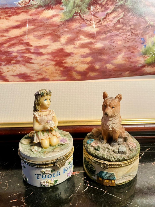 Vintage Trinket Box
Resin Figurine Box
Tooth Keeper Box
Dog Figurine Collectible
England Collectibles Pakistan
Jewelry Storage Box
Decorative Keepsake Box