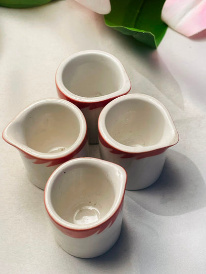 Set of 4 Vintage J.E. Heath Vitrified Ceramic Mini milk pot Approx. 5 cm