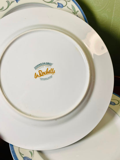 Johnson Bros La Rochelle Blue Floral Dinner Plates 10" – Set of 4