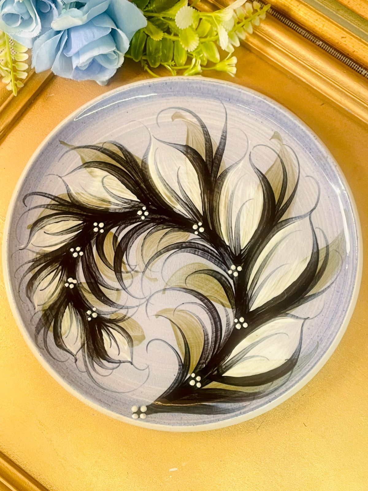 Hand-Painted Vintage Decorative Plates for Wall Display 8 inches