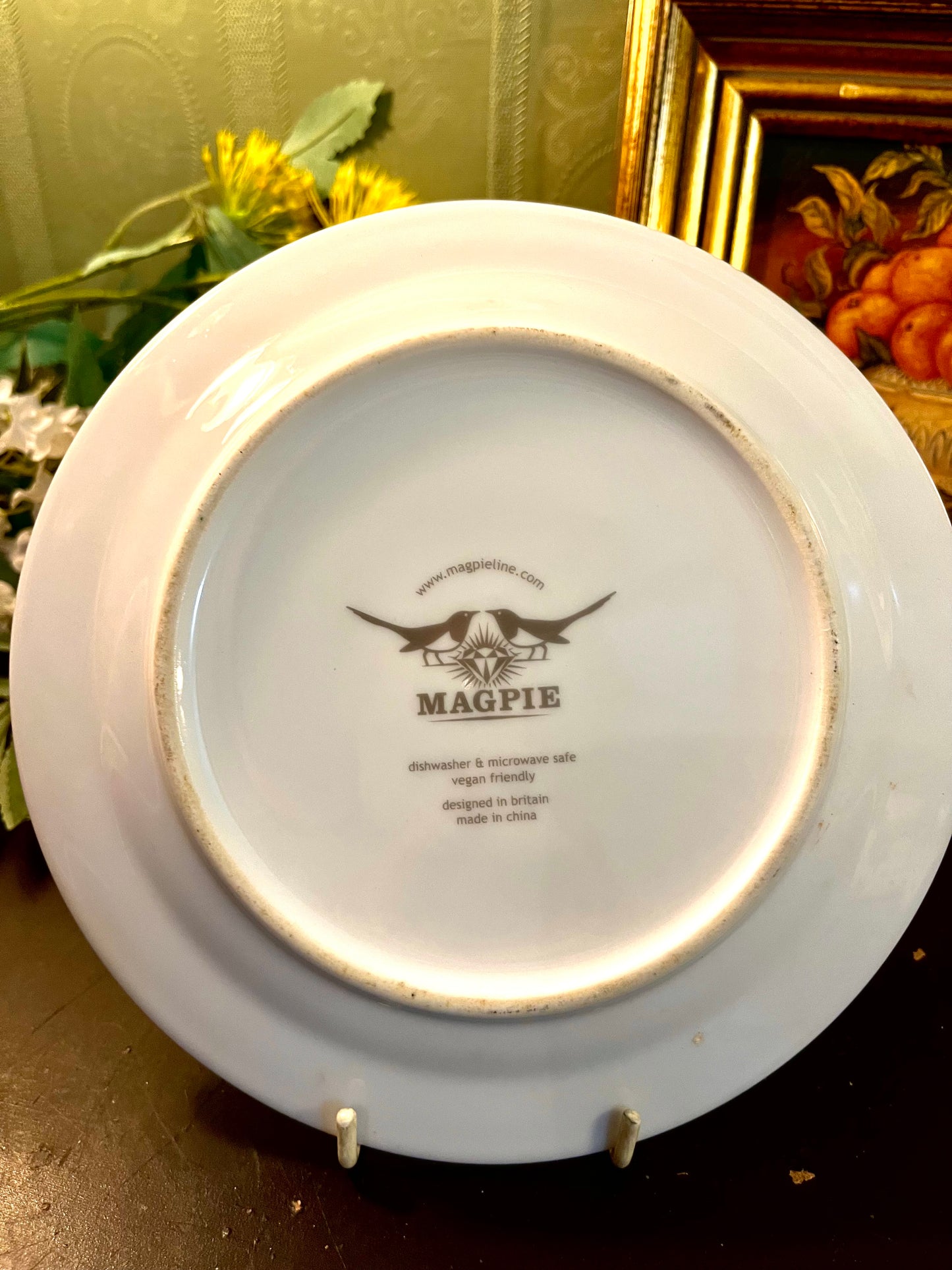 Magpie Pink Bird Decorative Plate 8 Inch British Design