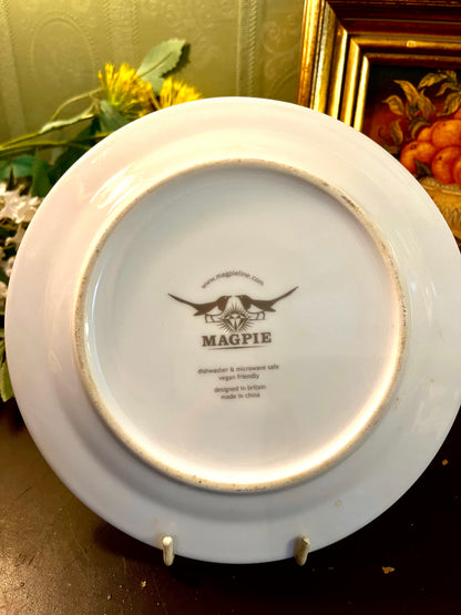 Magpie Pink Bird Decorative Plate 8 Inch British Design