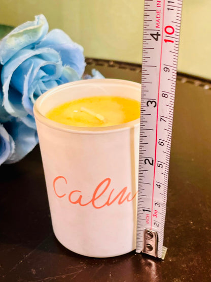 Calm Ceramic Scented Candle – Minimalist White Candle Holder 10cm