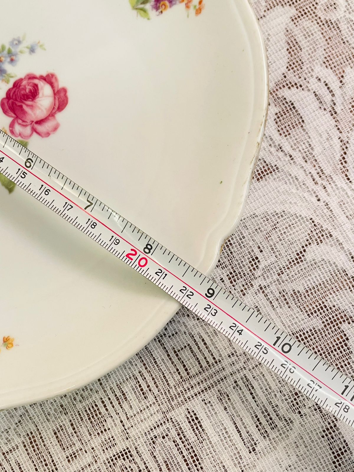 Vintage Floral Porcelain Serving Plate
