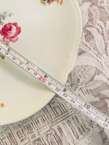 Vintage Floral Porcelain Serving Plate