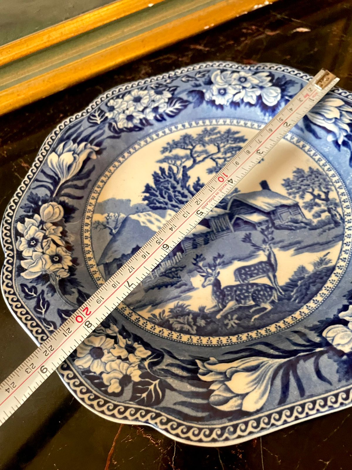 Wedgwood “Fallow Deer” Blue & White cake Plate – Etruria, England