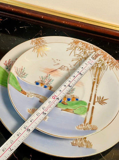 Vintage Hand-Painted Porcelain Tea Cup & Plate Set – Japan Style