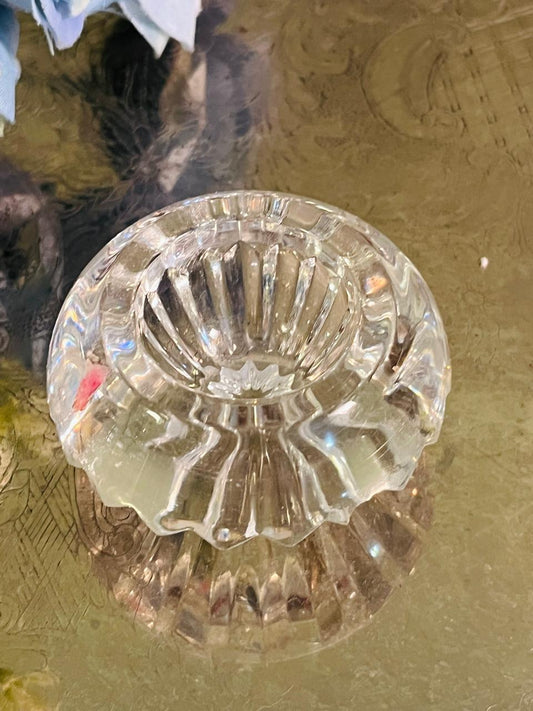 Vintage Cut Crystal Tealight Holder 6 cm Fluted Design