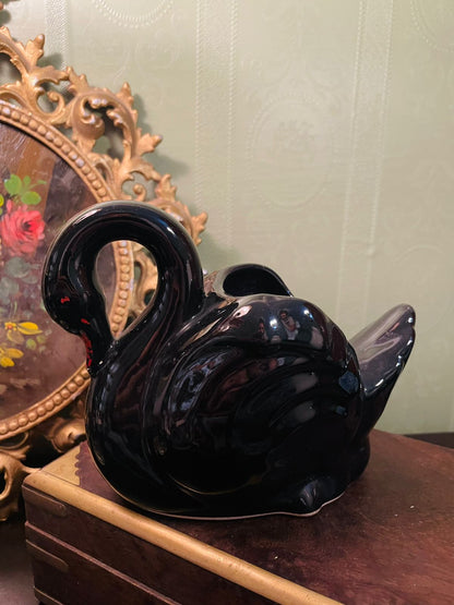 Black Swan Ceramic Planter Vase 5 Inch Decorative Ornament