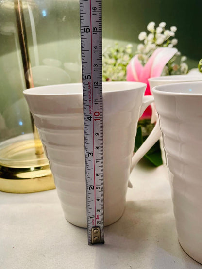 Pausa Ripple White 3-Piece Mug Set Approx. 11 cm