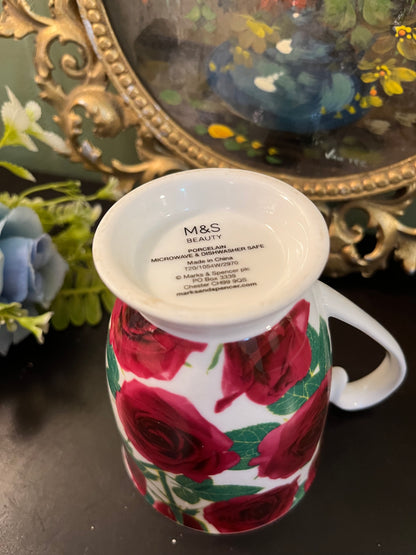 M&S Beauty Red Rose Porcelain Mug