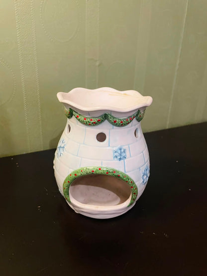 Christmas Penguin Ceramic Wax Melt Burner 5" Holiday Decor
