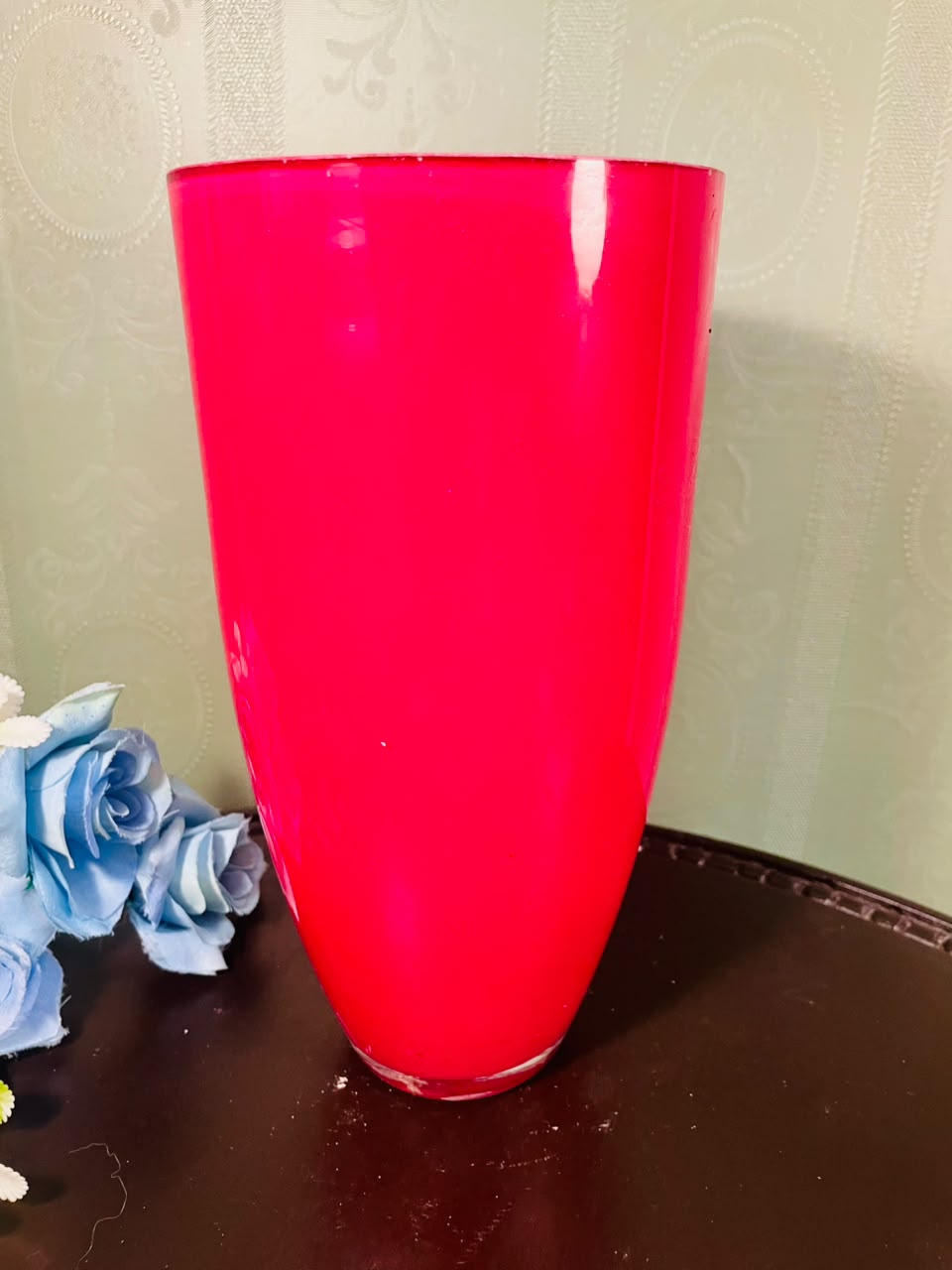 Large Red Decorative Crystal Floor Vase – 8.5 Inch Modern Statement Vase