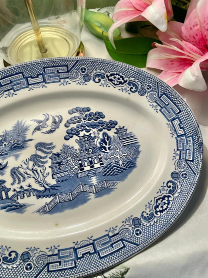Gibson & Sons Willow Blue & White Serving Platter 13 Inch