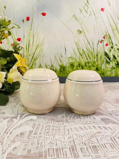 Vintage Porcelain Butterfly Salt & Pepper Shaker Set