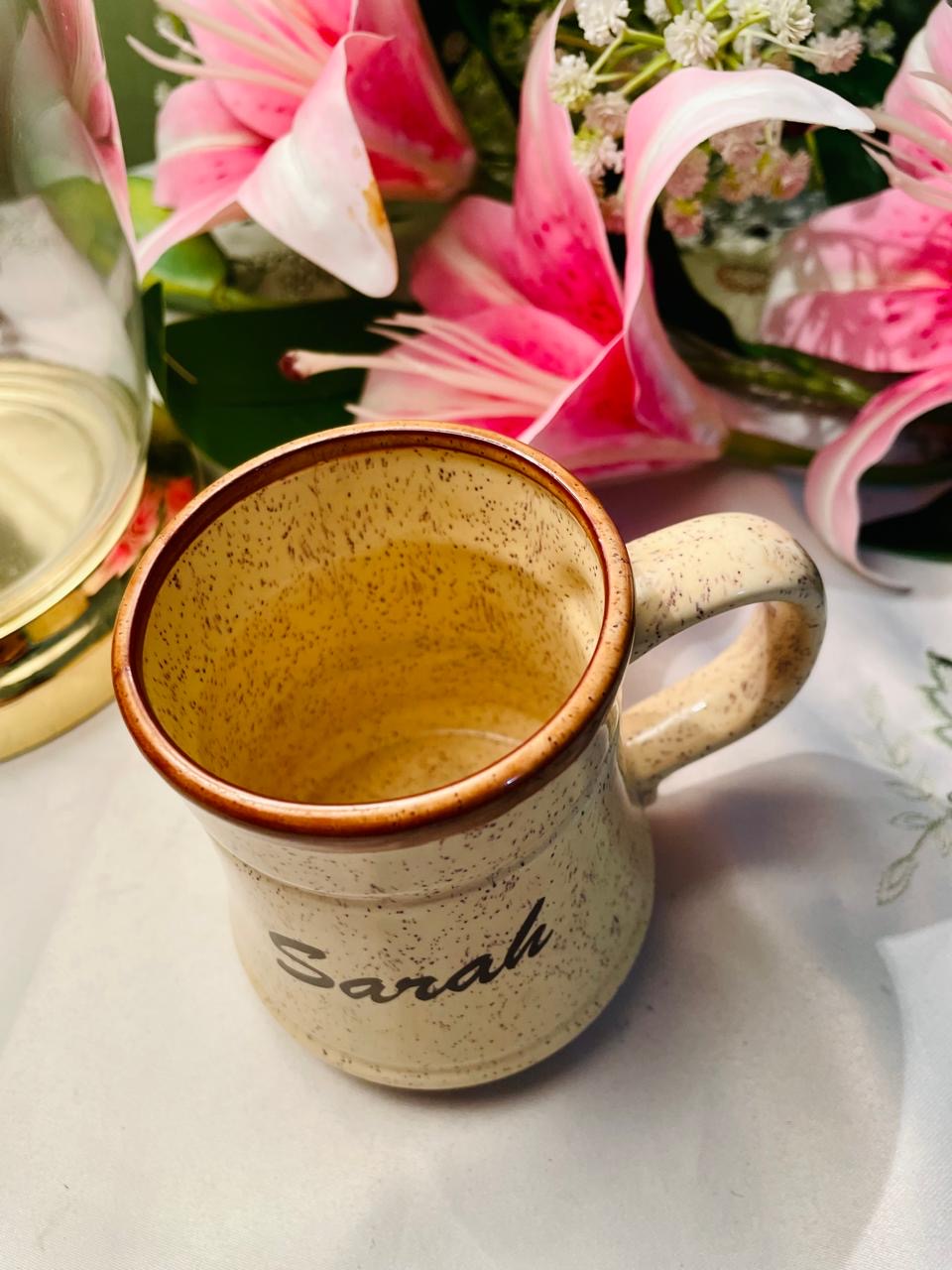 Prinknash Pottery Sarah Mug Beige Brown 10 cm
