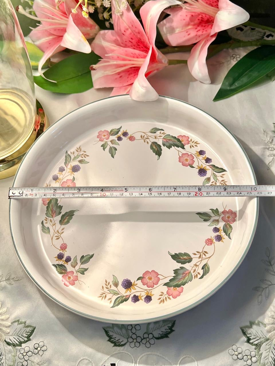BHS Victorian Rose Floral Serving Platter 10.5 in Made in Britain