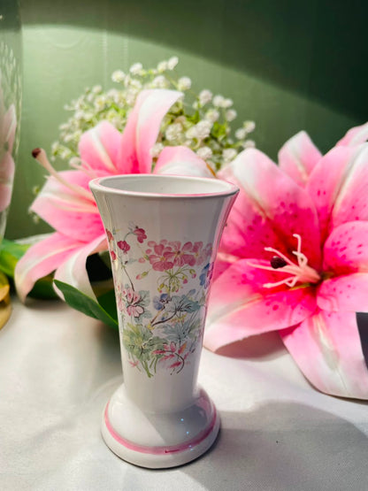 Norstock Ceramics Pink Floral Vase Approx. 11 cm