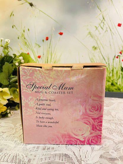 Special Mum Mug & Coaster Set | Floral Gift Box