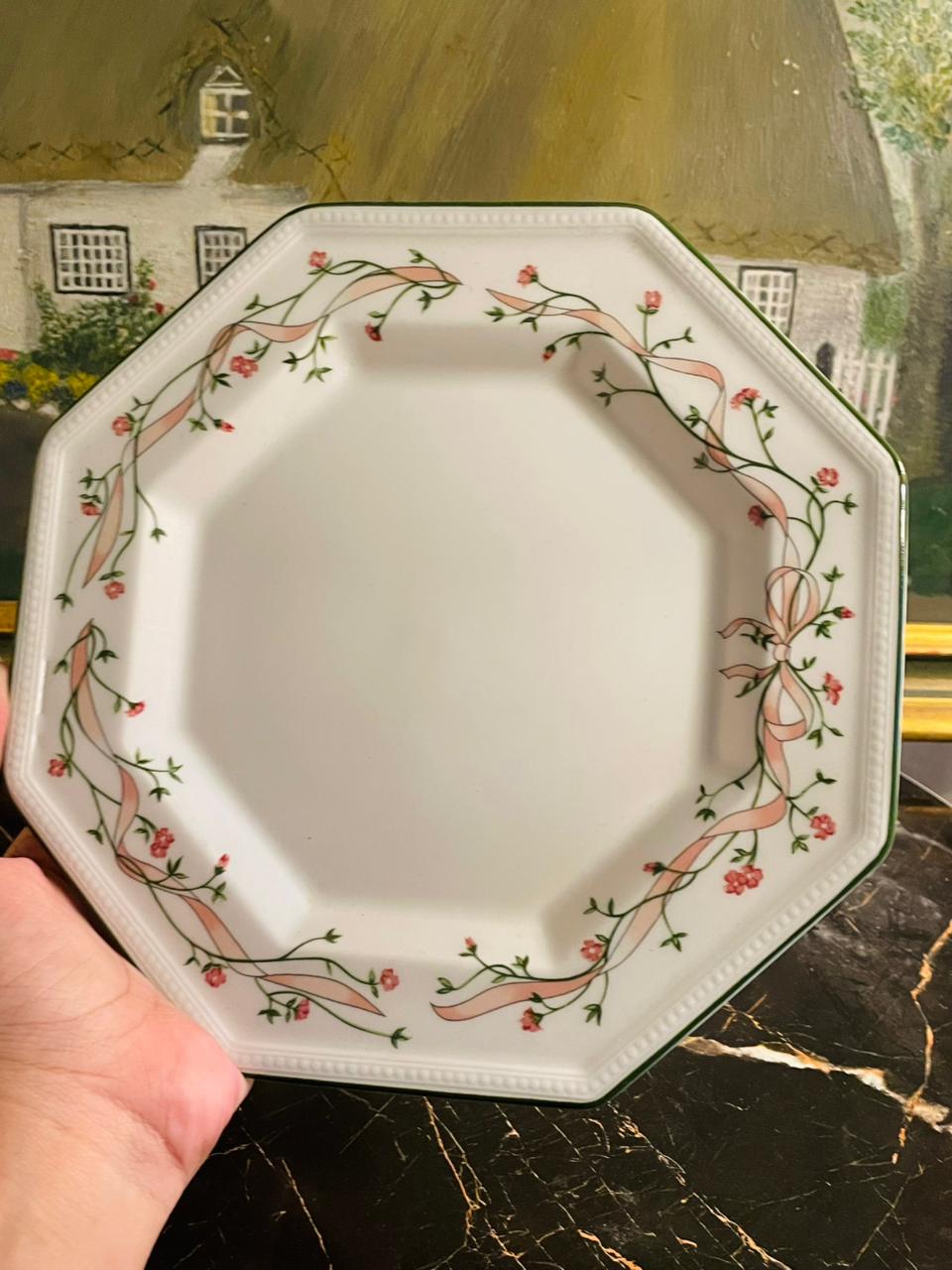 Johnson Brothers Eternal Beau Octagonal Dinner plate – Vintage English Stoneware