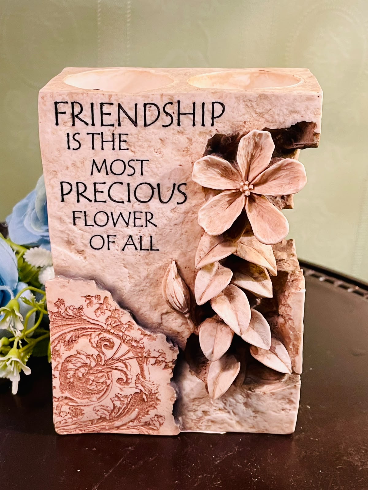 Friendship Floral Decorative Candle Holder Ornament (6 Inch)