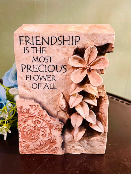 Friendship Floral Decorative Candle Holder Ornament (6 Inch)