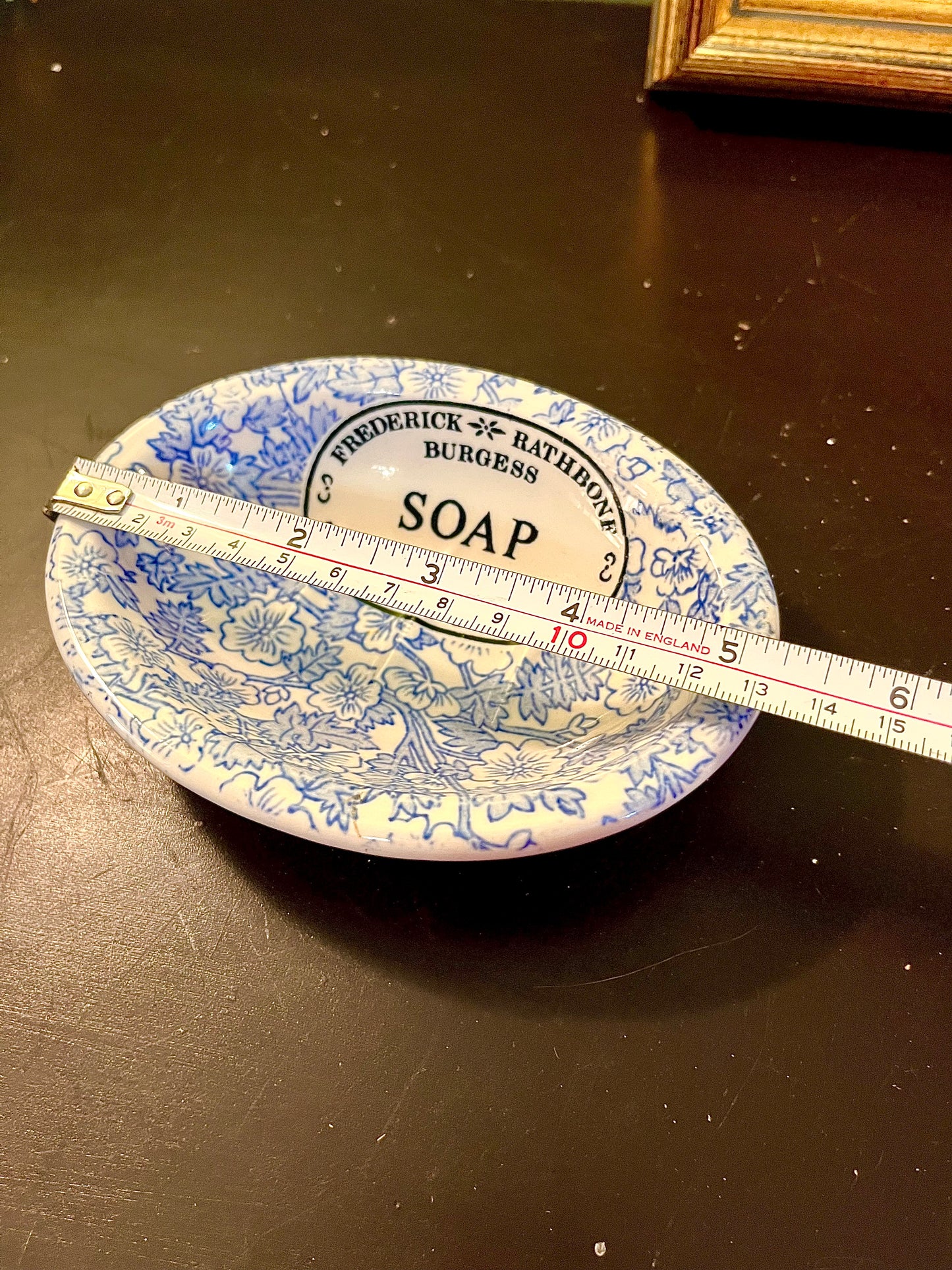 Frederick Rathbone Burgess Blue Floral Soap Dish 14 cm
