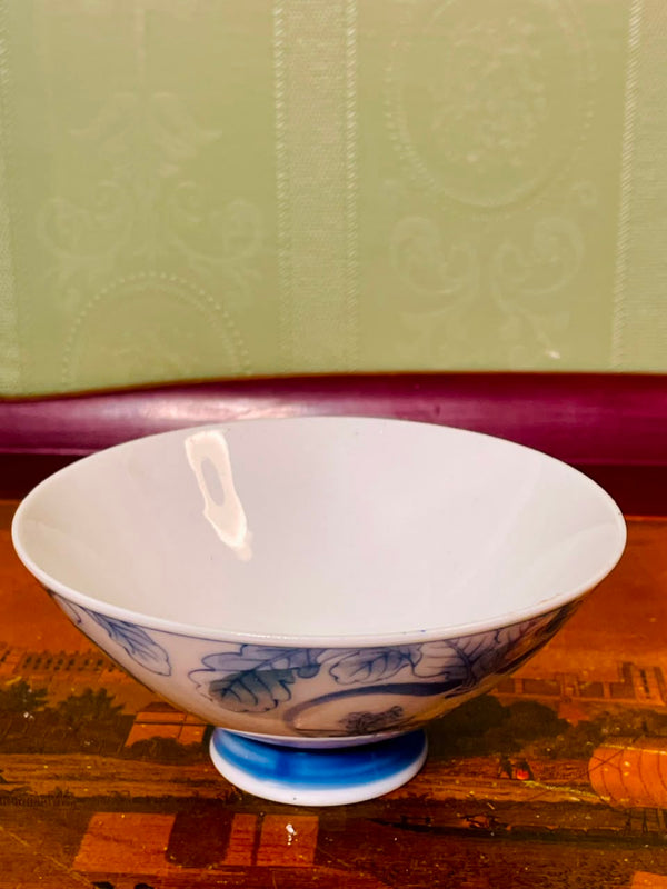 Blue & White Scenic Footed Bowl 5 in