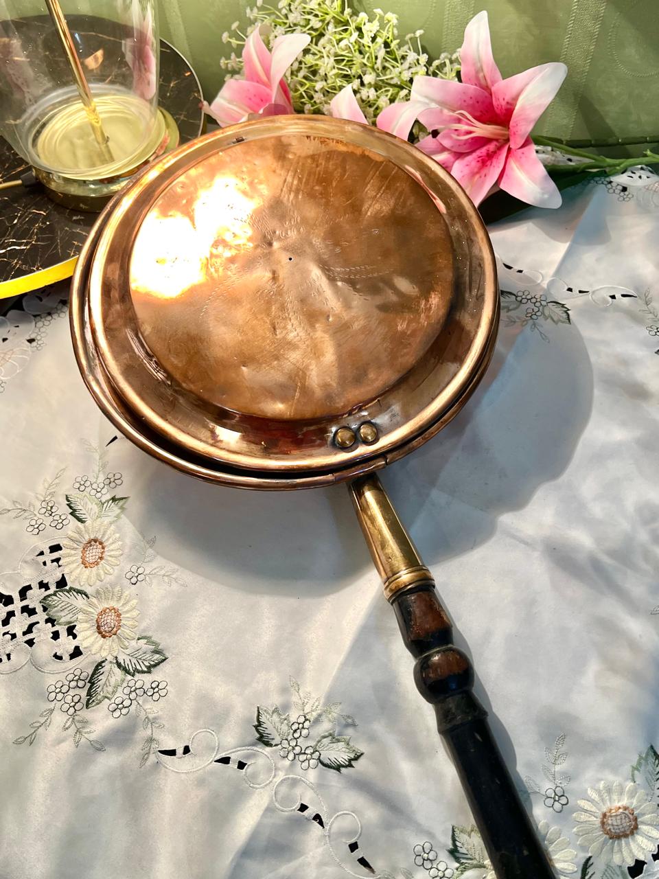 Vintage Copper Handled Warming Pan 24cm