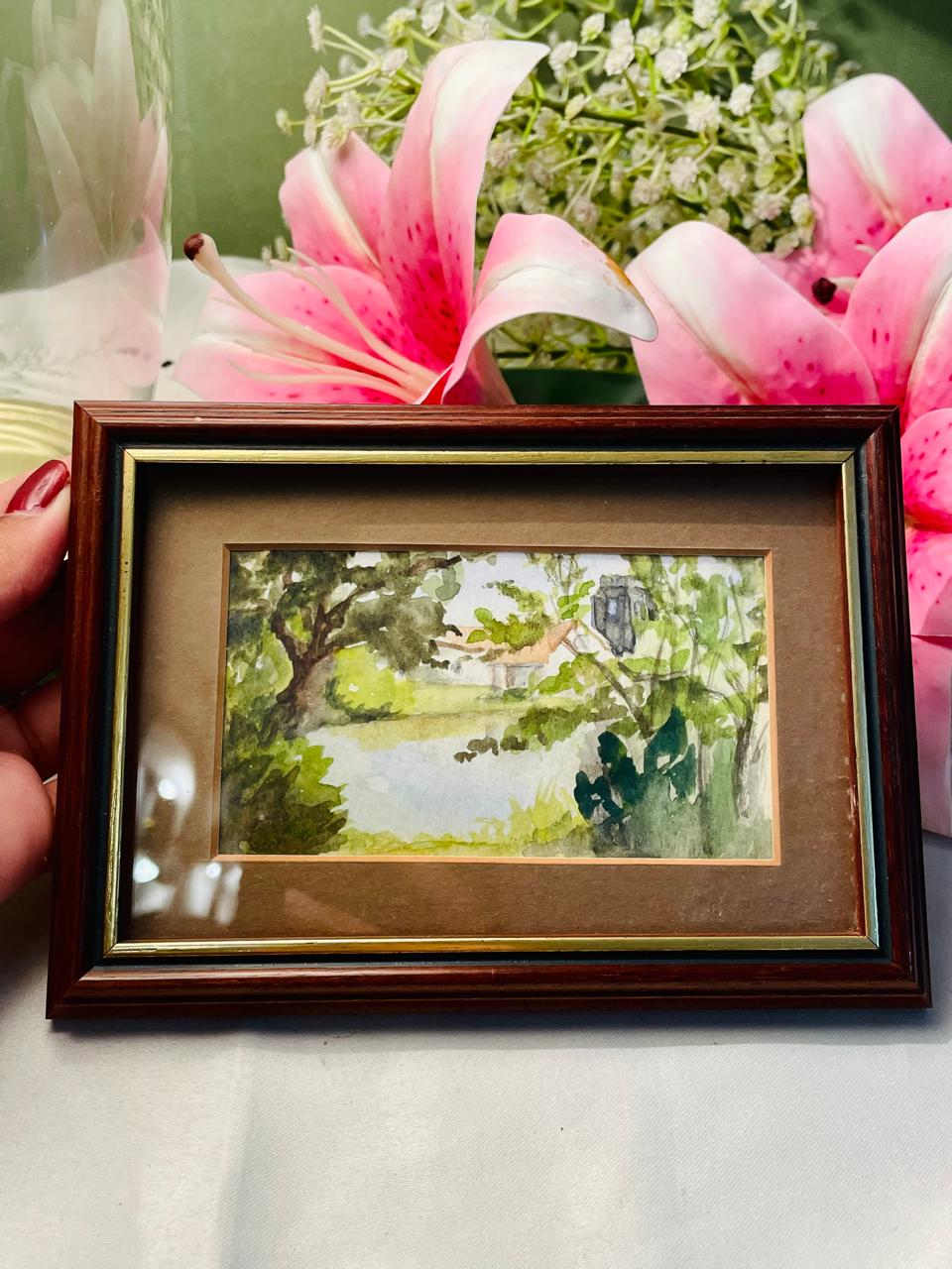 Vintage Framed Landscape Artwork – Approx. 7.5 Inch