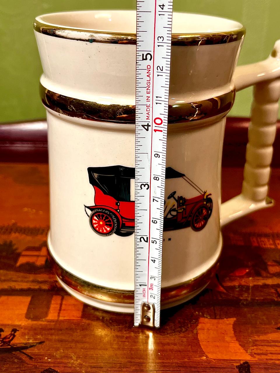 Vintage Classic Car Ceramic Beer Stein Mug | 5 Inch Collectible Tankard