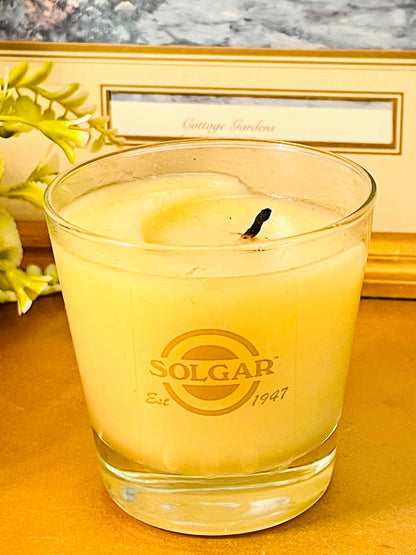 Solgar Glass Jar Candle White Home Decor Accent