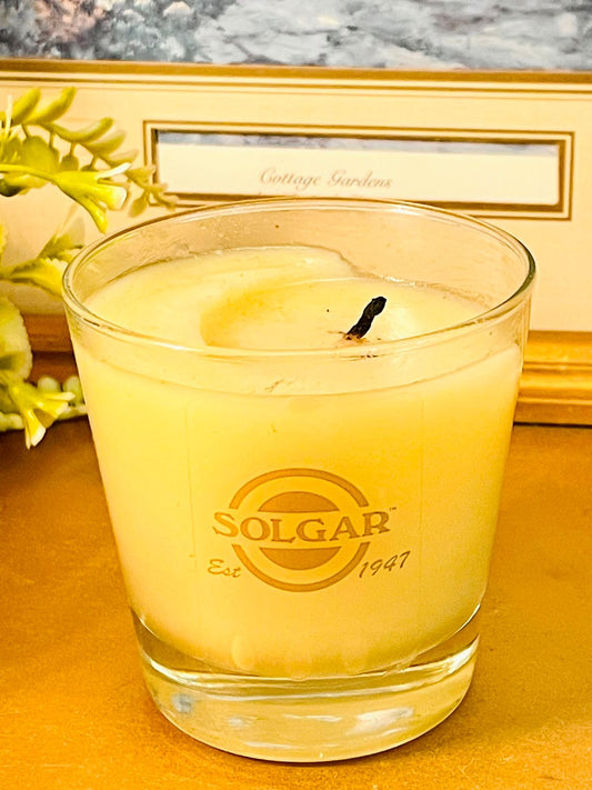 Solgar Glass Jar Candle White Home Decor Accent