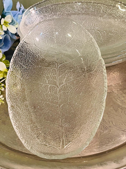 Framce Textured Crystal Leaf Bowl Platters 20 cm Organic Design