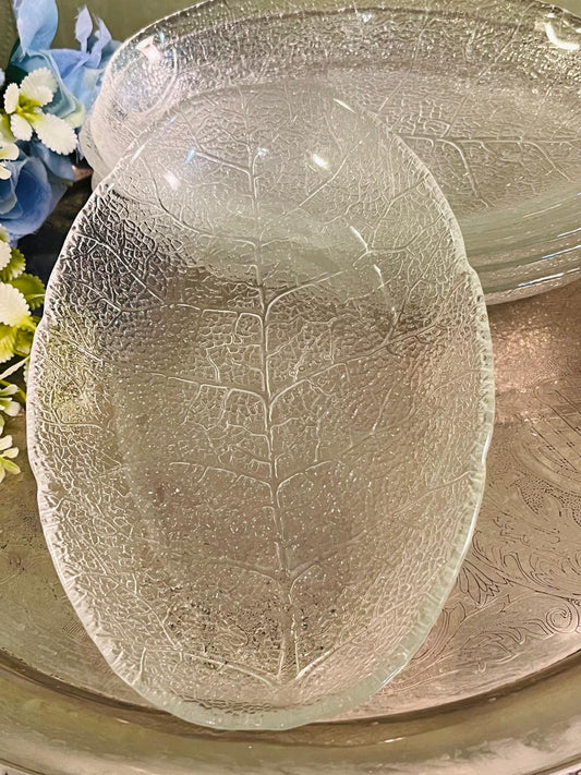 Framce Textured Crystal Leaf Bowl Platters 20 cm Organic Design